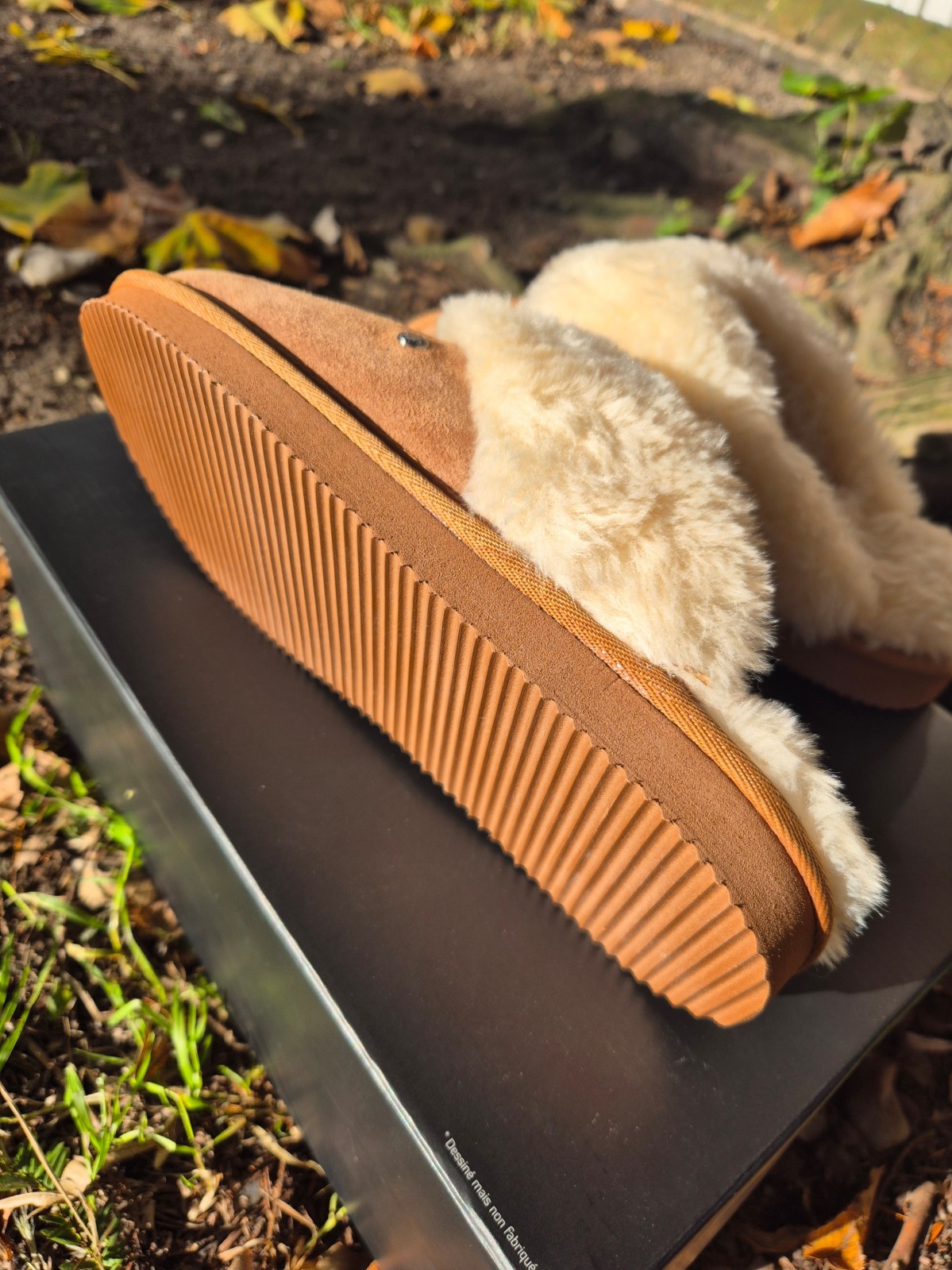 Mules femme Isotoner fourrées cuir camel indisponible chez Evasion Dieppe