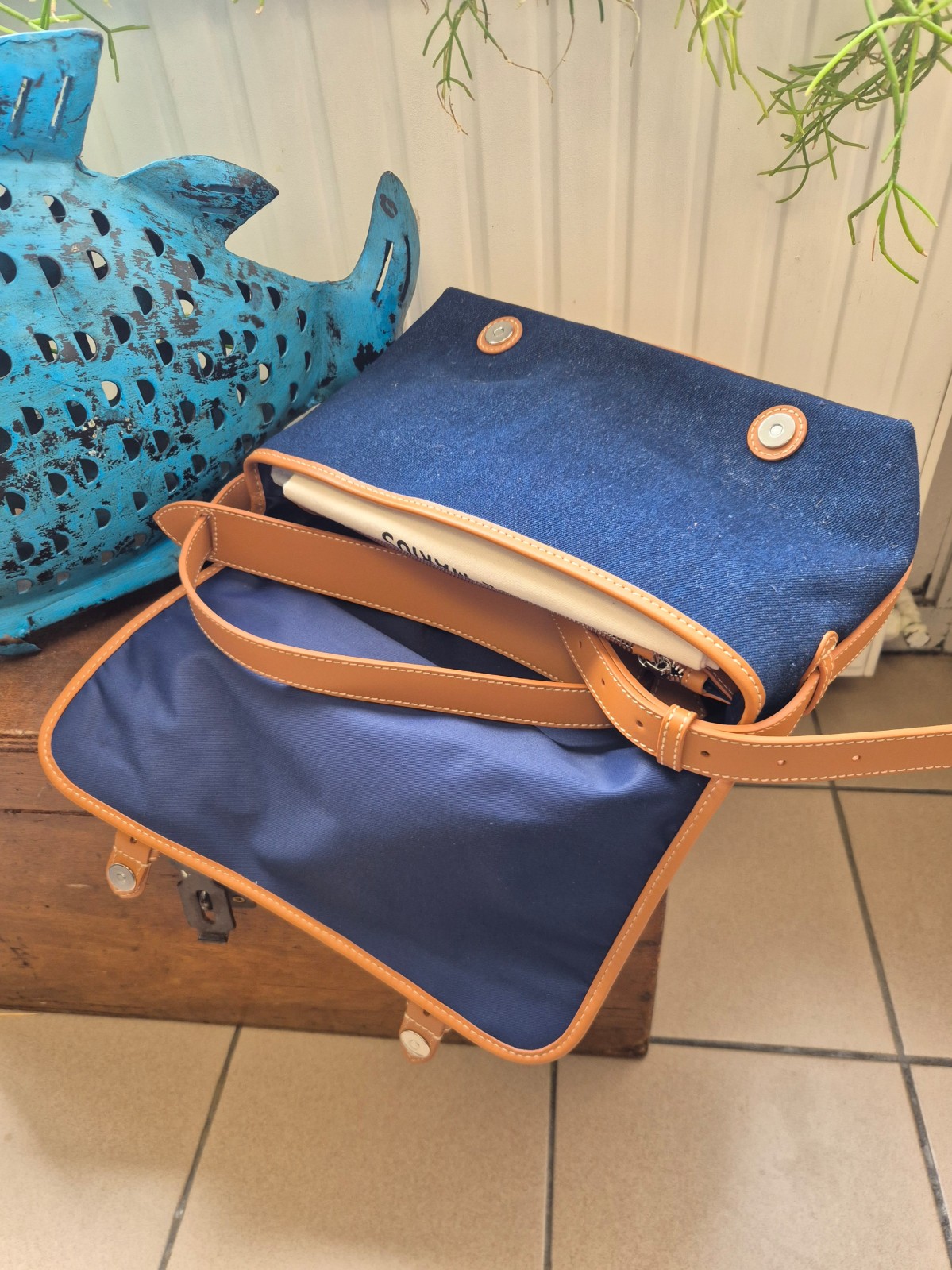 Sac bandoulière Paul Marius Loulou Escapade denim brut disponible chez Evasion Dieppe