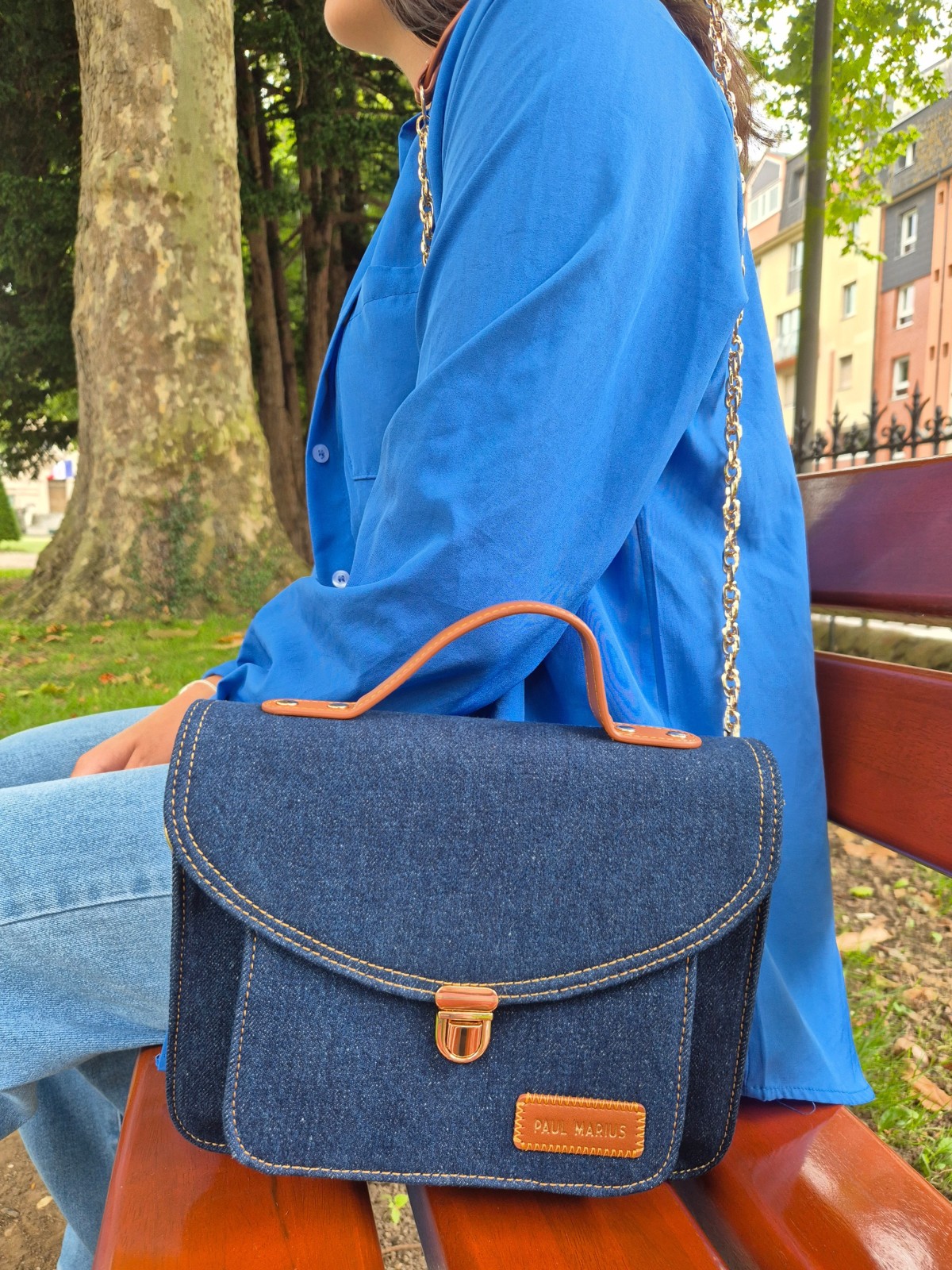 Sac bandoulière Paul Marius Mademoiselle George denim brut indisponible chez Evasion Dieppe