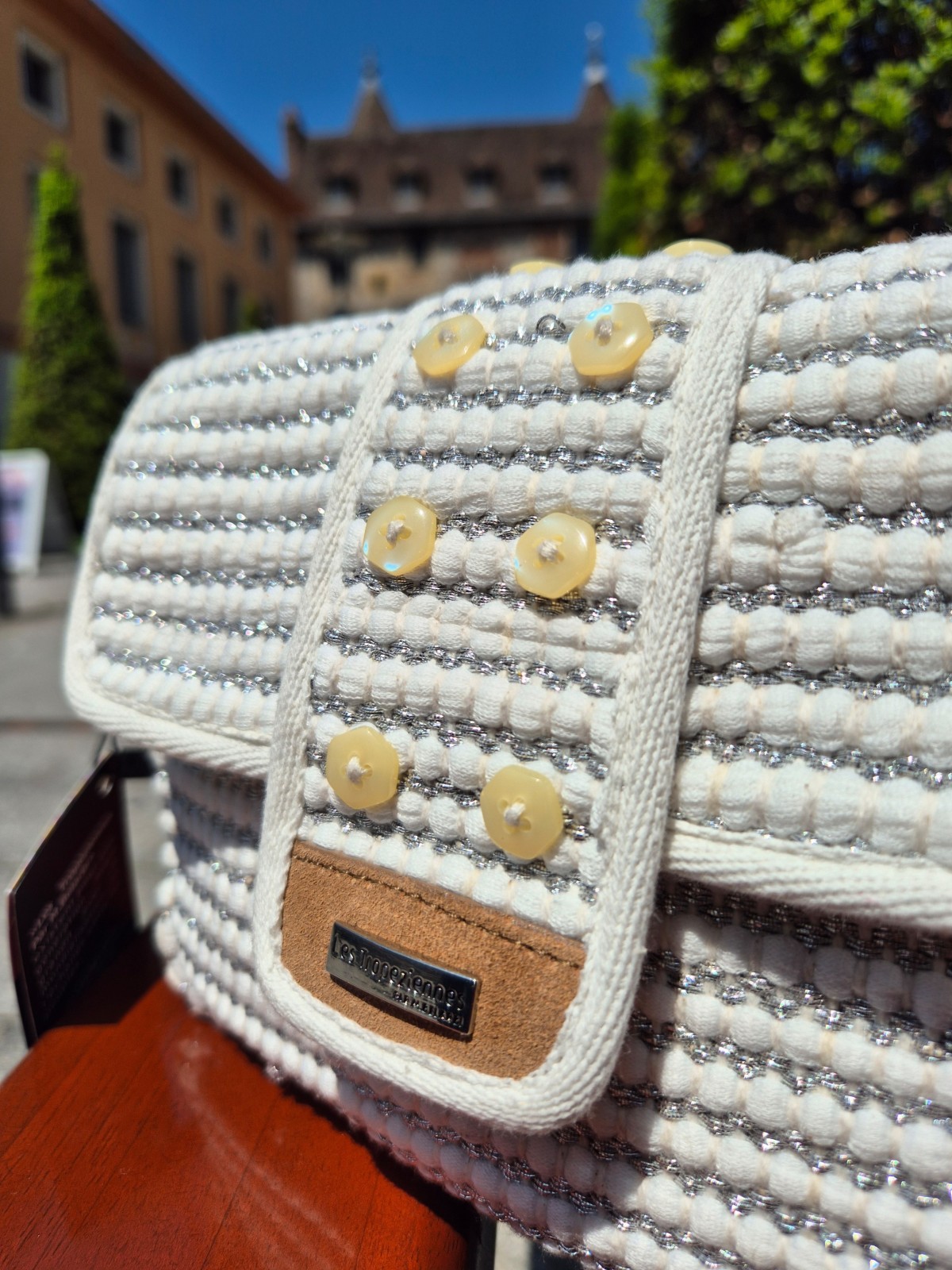 Sac les Tropéziennes blanc argenté disponible chez Evasion Dieppe