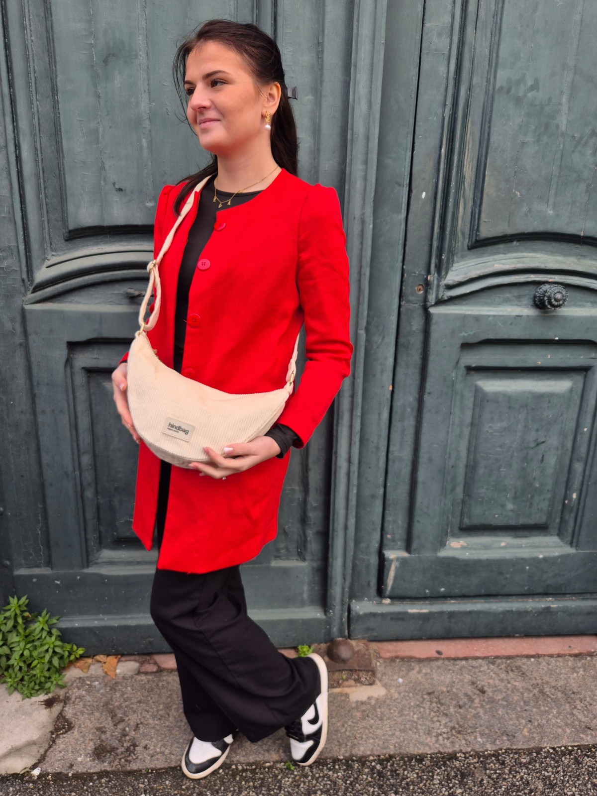 Sac Hindbag Andréa velours crème disponible chez Evasion Dieppe