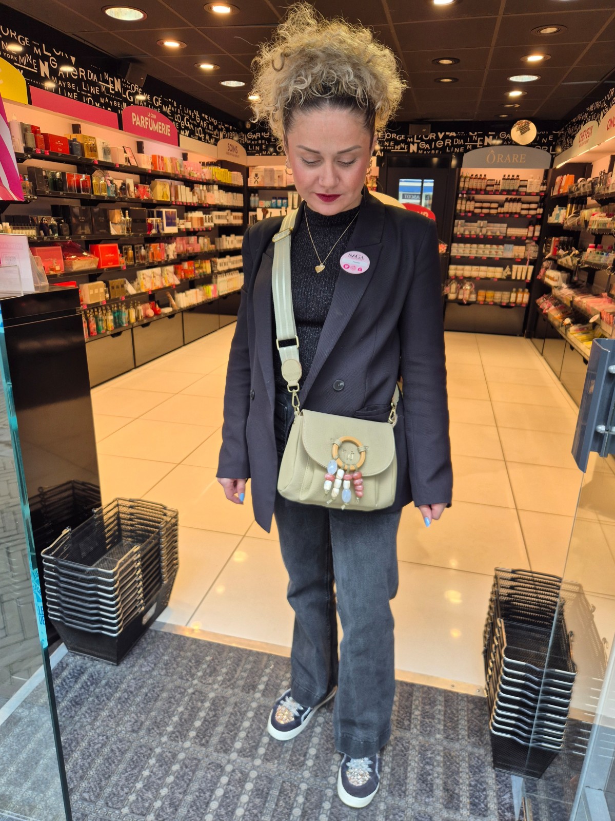 Sac bandoulière Woomen coloris mousse indisponible chez Evasion Dieppe