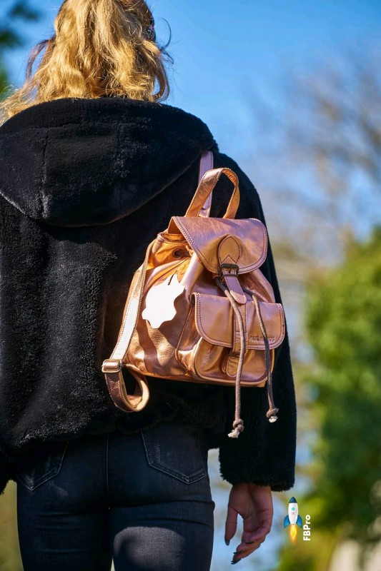 Sac a dos Baroudeur Paul Marius en cuir or rose disponible sur Dieppe Maroquinerie Evasion
