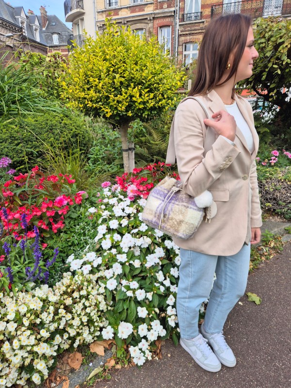 Sac bandoulière Woomen beige lavande disponible chez Evasion Dieppe