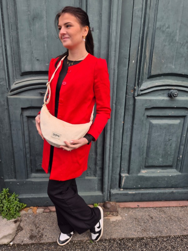 Sac Hindbag Andréa velours crème disponible chez Evasion Dieppe