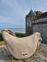 Sac bandoulière Hindbag Andréa tressage écru disponible chez Evasion Dieppe