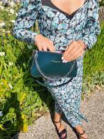 Petit sac à main Lancaster avec chaine en cuir vert foncé disponible sur Dieppe