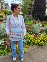 Sac bandoulière Paul Marius Loulou version denim léopard disponible chez Evasion Dieppe